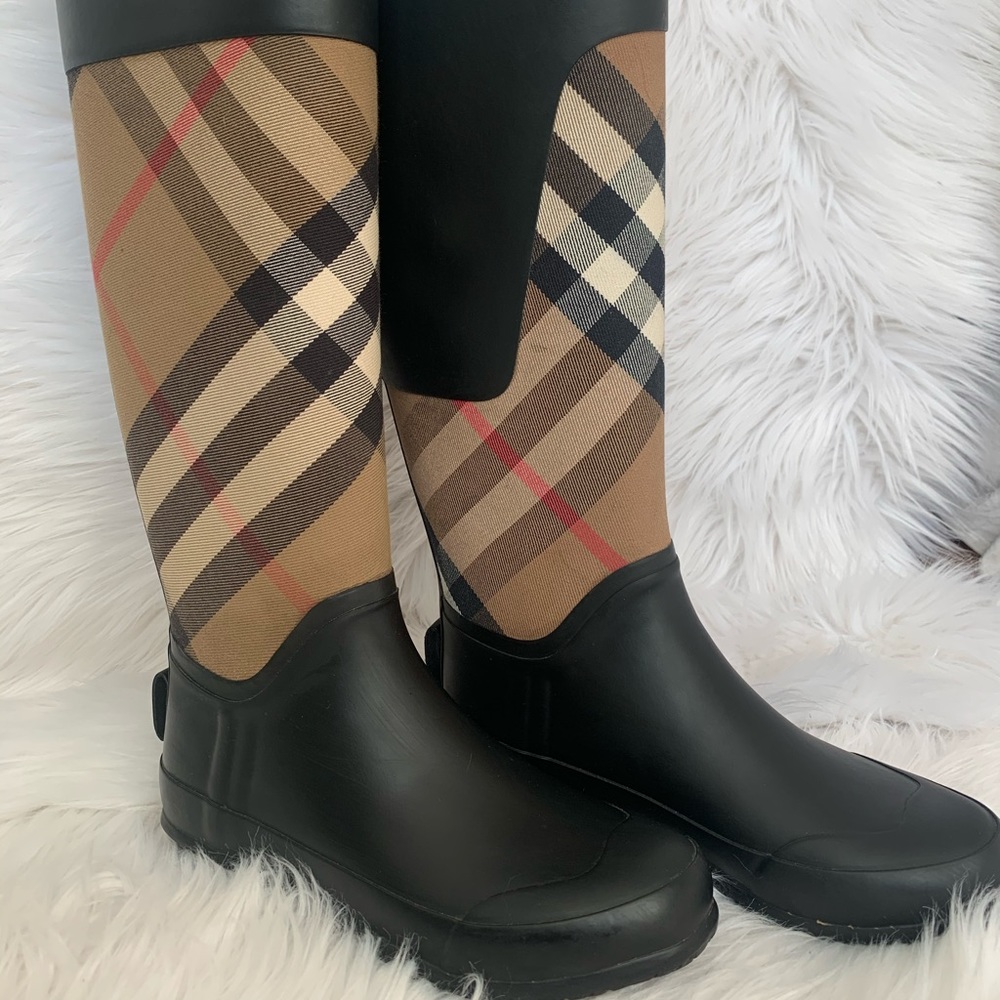 Burberry Clemence House Check Rain Boots